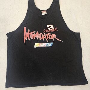 Vintage 90s Nutmeg Mills NASCAR Tank XL Black “Intimidator” Dale Earnhardt #3
